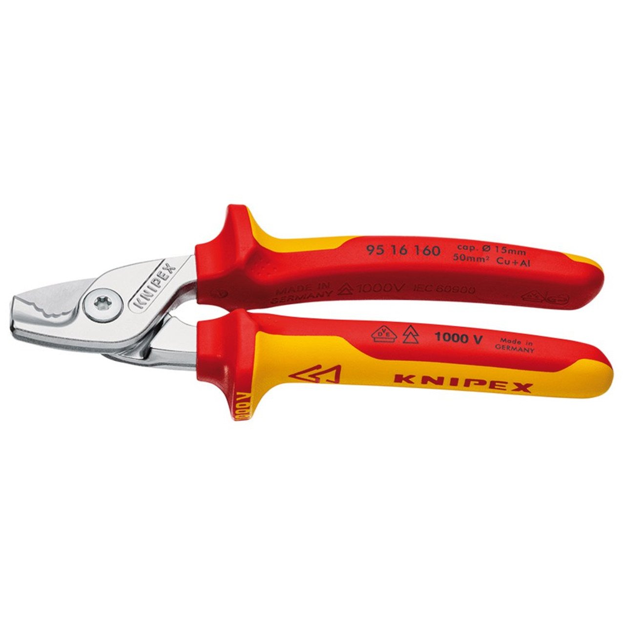 Knipex 160mm Step Cut Cable Shears VDE 9512160