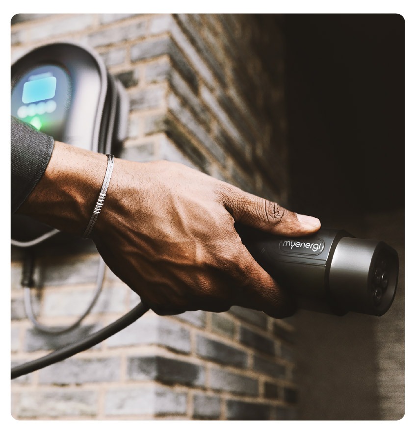 Zappi EV Charger 7kW-22kW Multiphase Tethered Black - handle